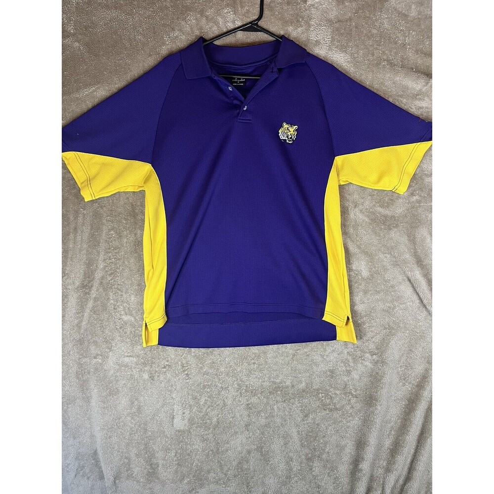 P2 By Pro Player Louisiana State University Tigers Purple/Gold Polo Men's Size M